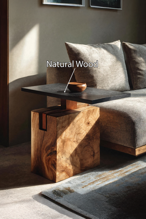 Handcrafted Solid Wood End Table For Coastal Home Style