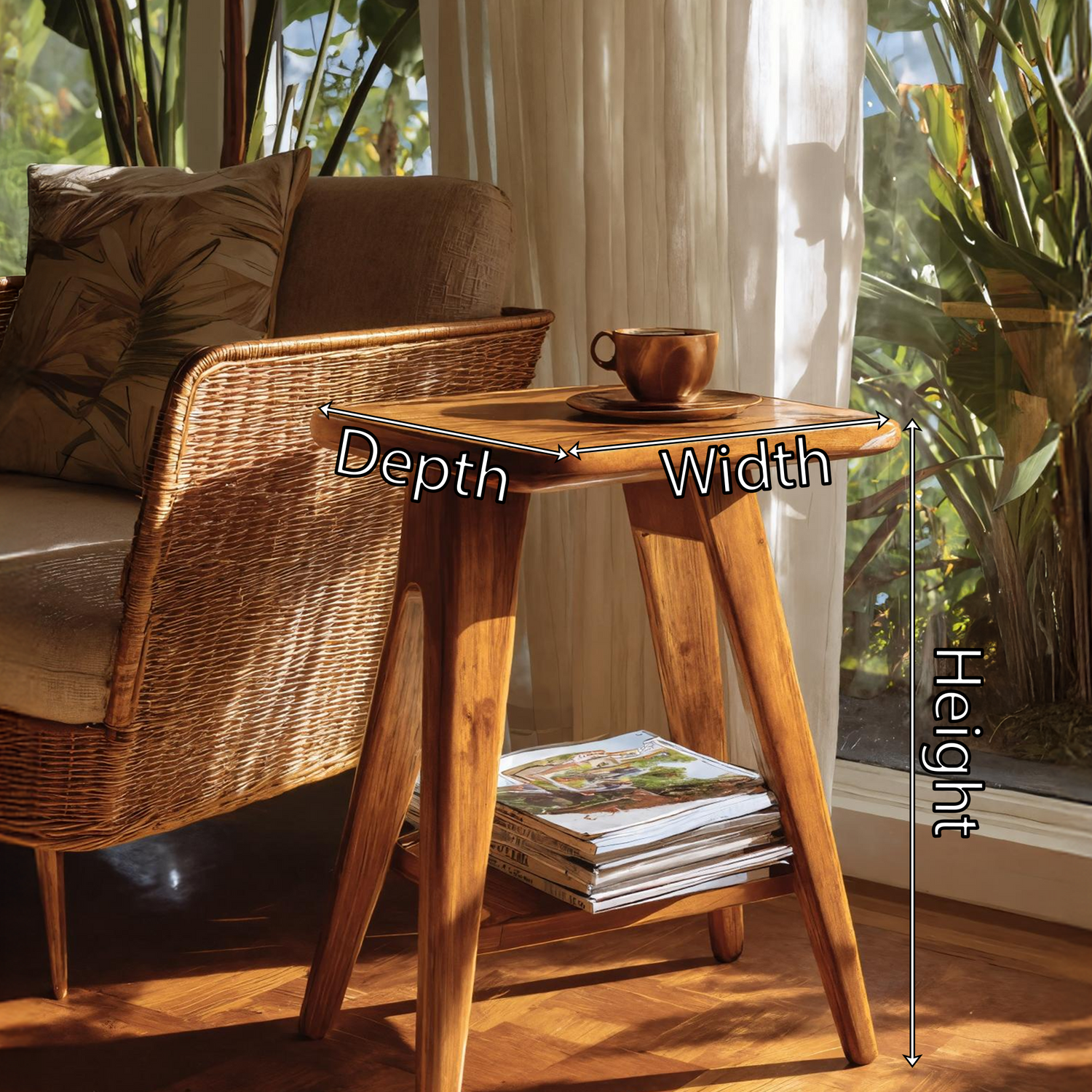 Farmhouse Wooden Side Table For Living Room Furniture Design