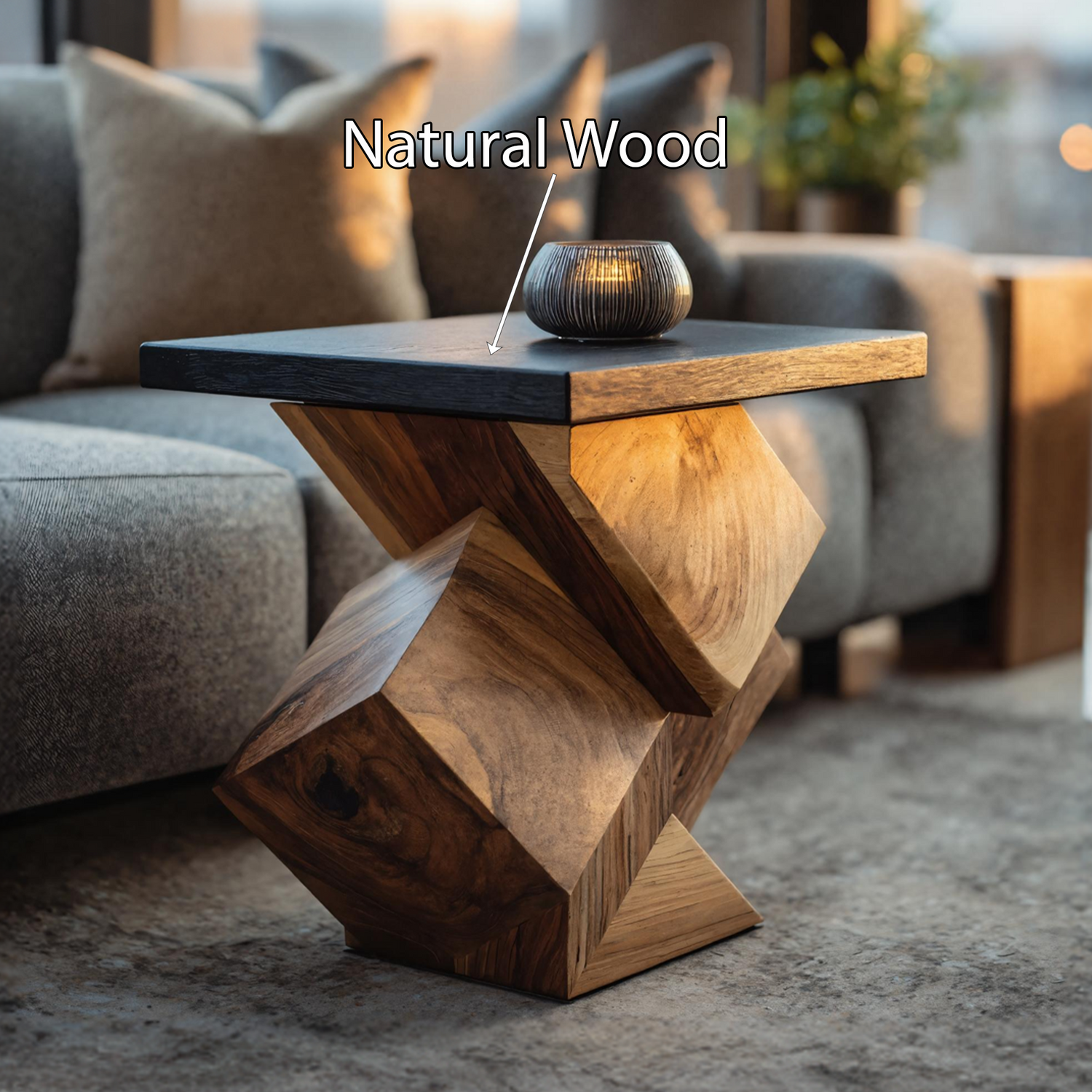 Handcrafted Live Edge Side Table For Warm Living Space