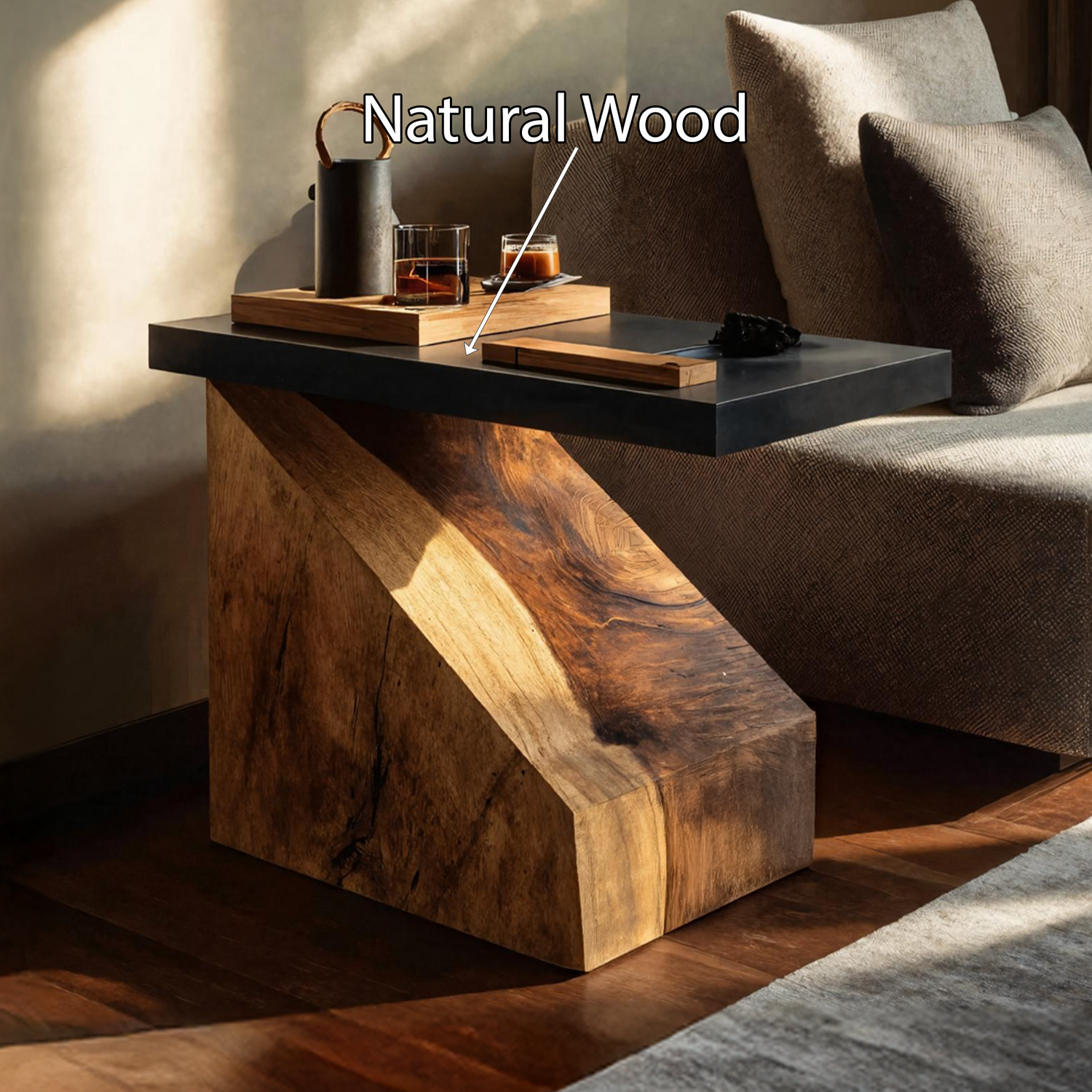 Farmhouse Wooden Side Table For Country Home Design