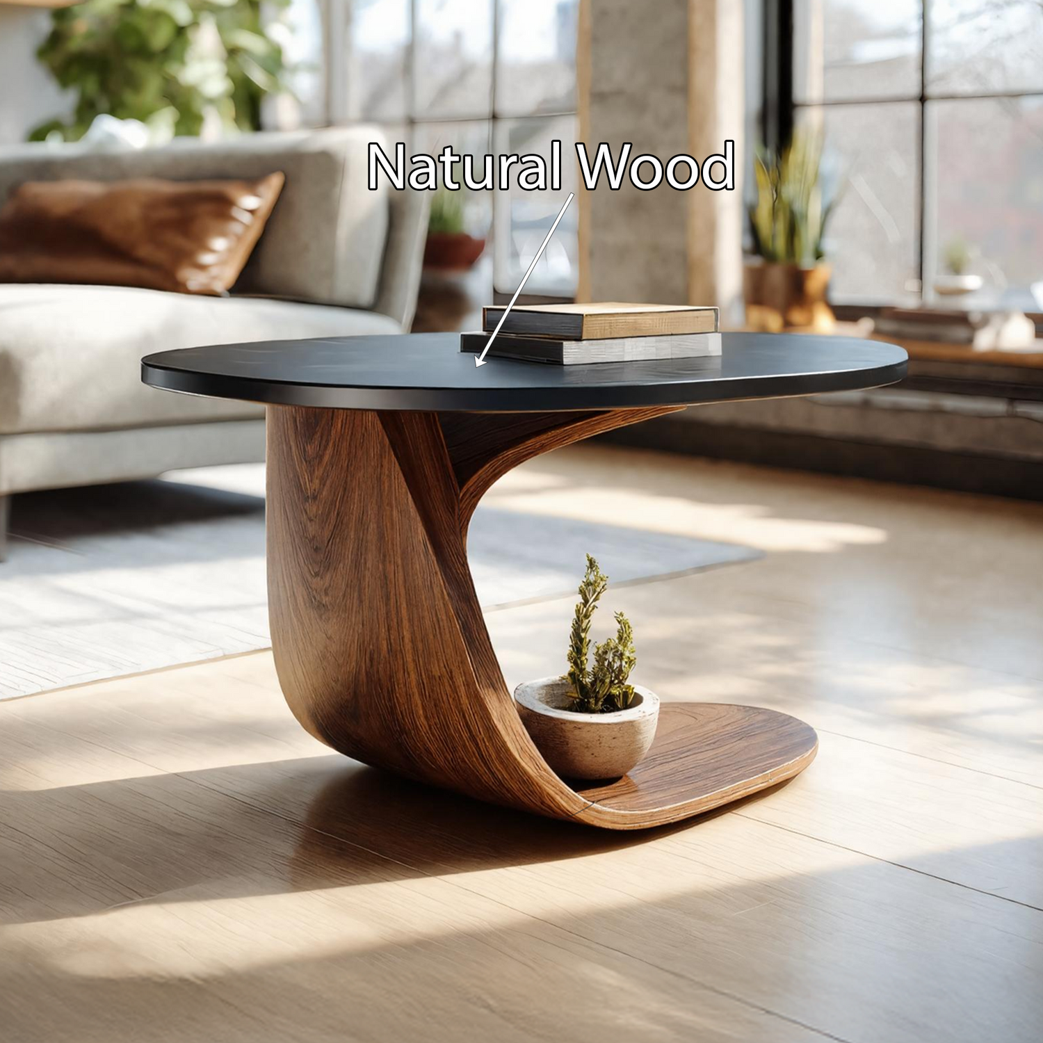 Handcrafted Solid Wood End Table For Natural Home Decor