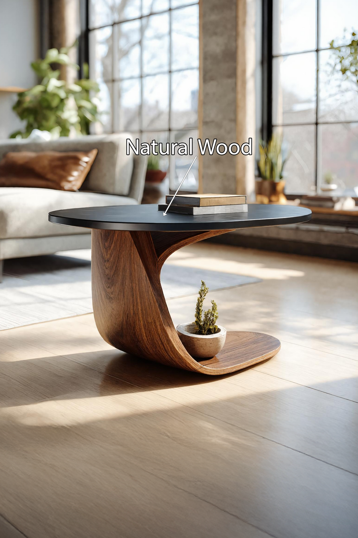 Handcrafted Solid Wood End Table For Natural Home Decor