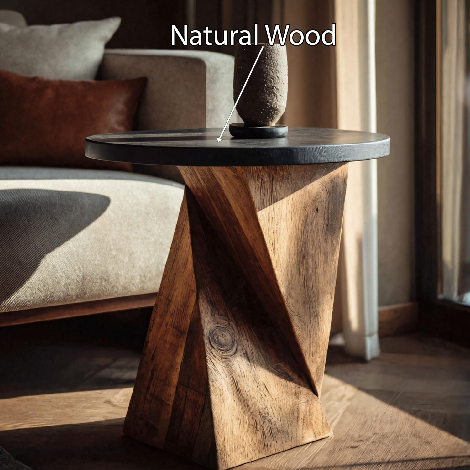 Mid Century Wooden Side Table For Cozy Bedroom Nightstand