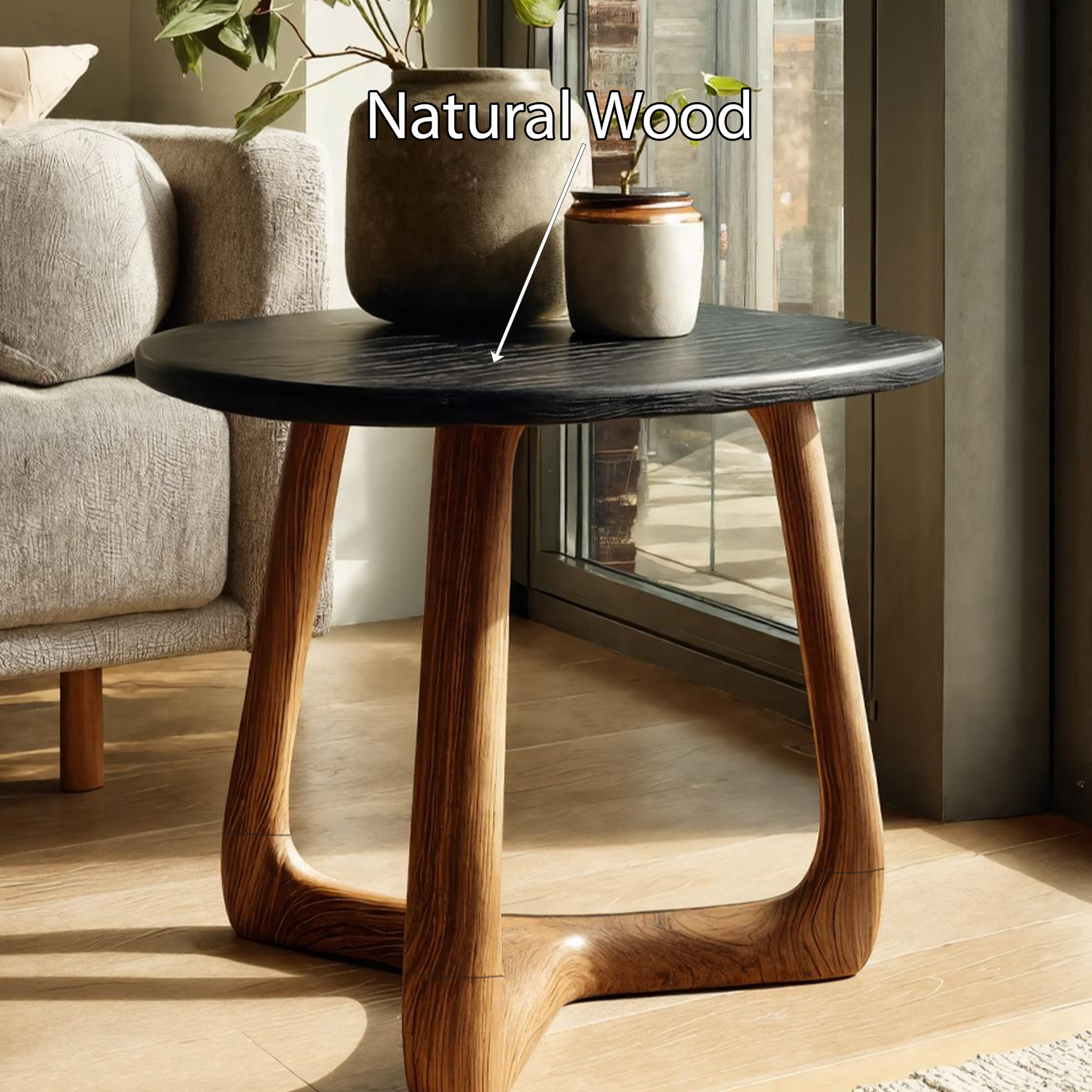 Modern Wooden Side Table For Scandinavian Living Space