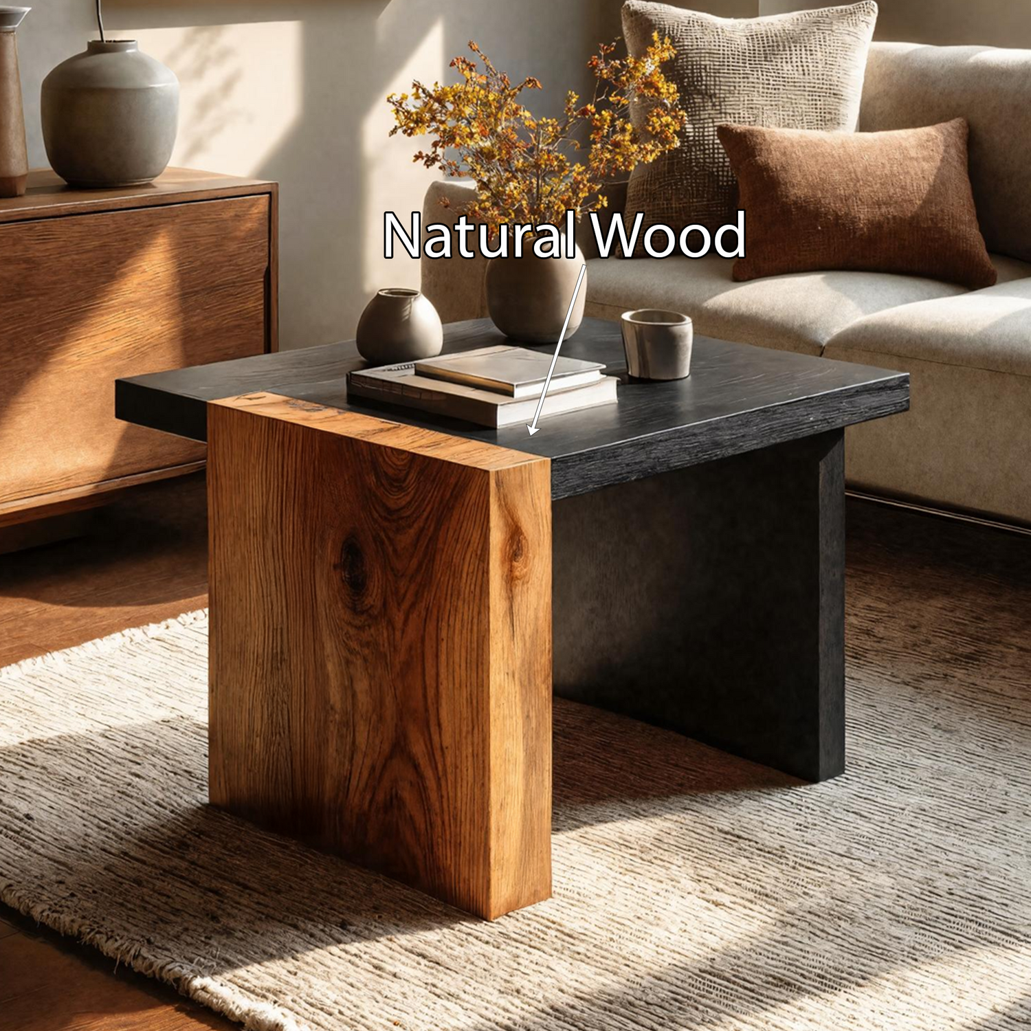 Handcrafted Live Edge Side Table For Rustic Cabin Decor