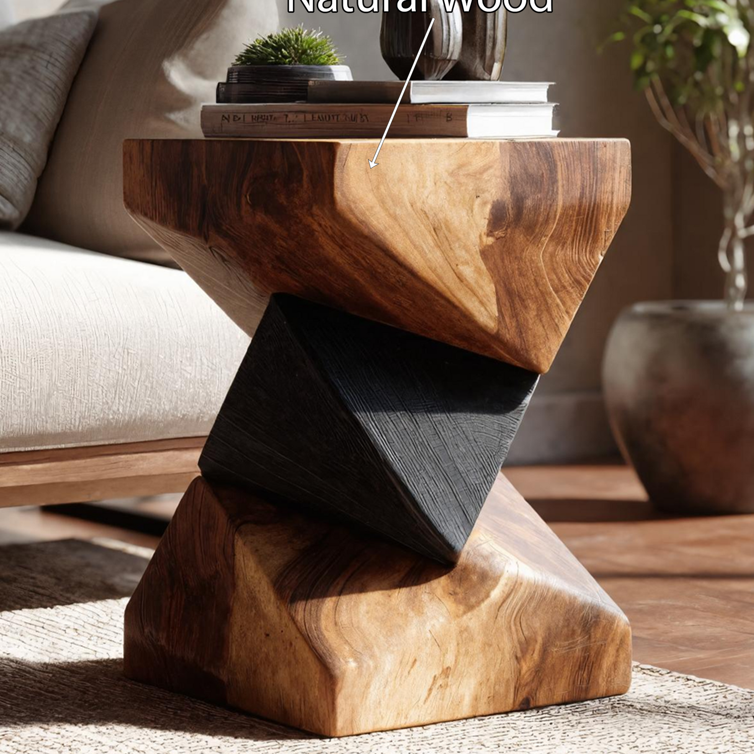 Farmhouse Wooden Side Table For Modern Farmhouse Decor