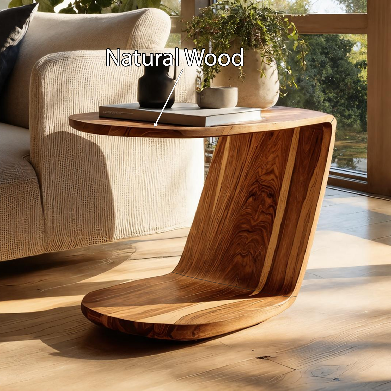 Handcrafted Live Edge Side Table For Furniture Collection