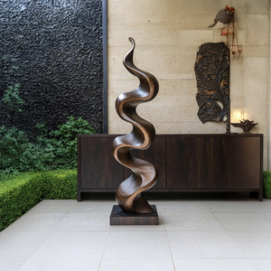 Rustic Large Wooden Sculpture For Garden Statement Piece
