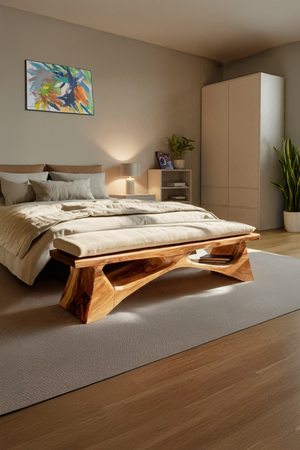 Handcrafted Solid Wood Bench For End-of-Bed Styling
