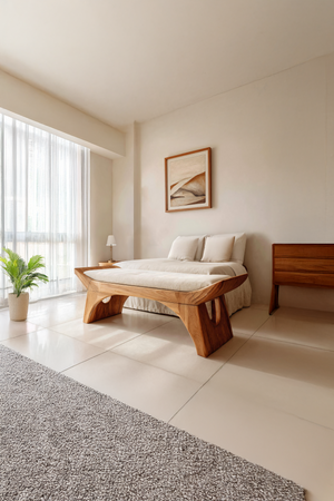 Farmhouse Wooden Bench With Shelf For Bedroom Setup