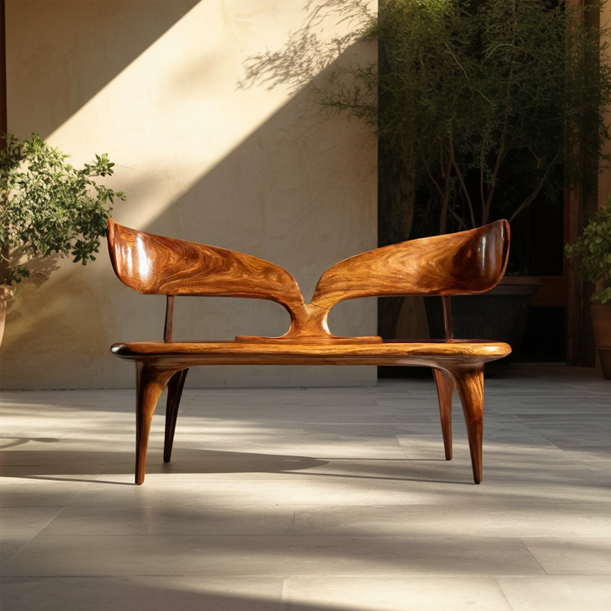 Natural Live Edge Wood Bench For Entryway Seating Area