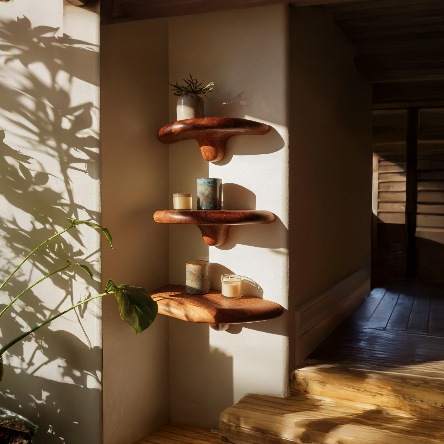 Modern Live Edge Mushroom Shelf For Elegant Furniture Decor