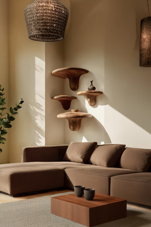 Farmhouse Handcrafted Solid Wood Mushroom Shelf For Home Decor