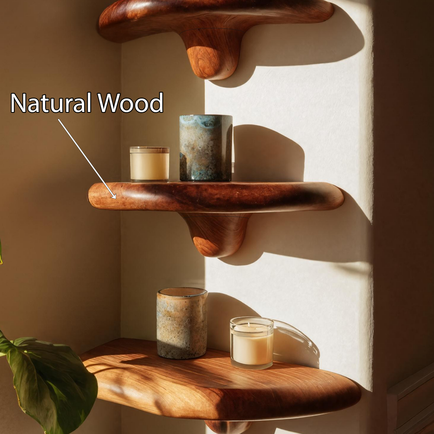 Modern Live Edge Mushroom Shelf For Elegant Furniture Decor