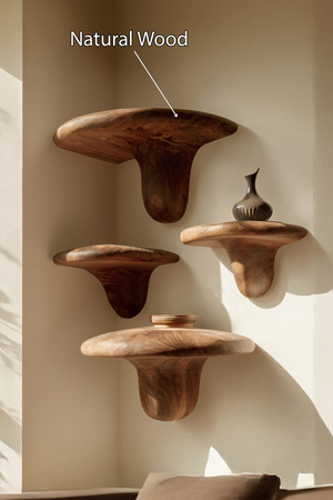 Farmhouse Handcrafted Solid Wood Mushroom Shelf For Home Decor
