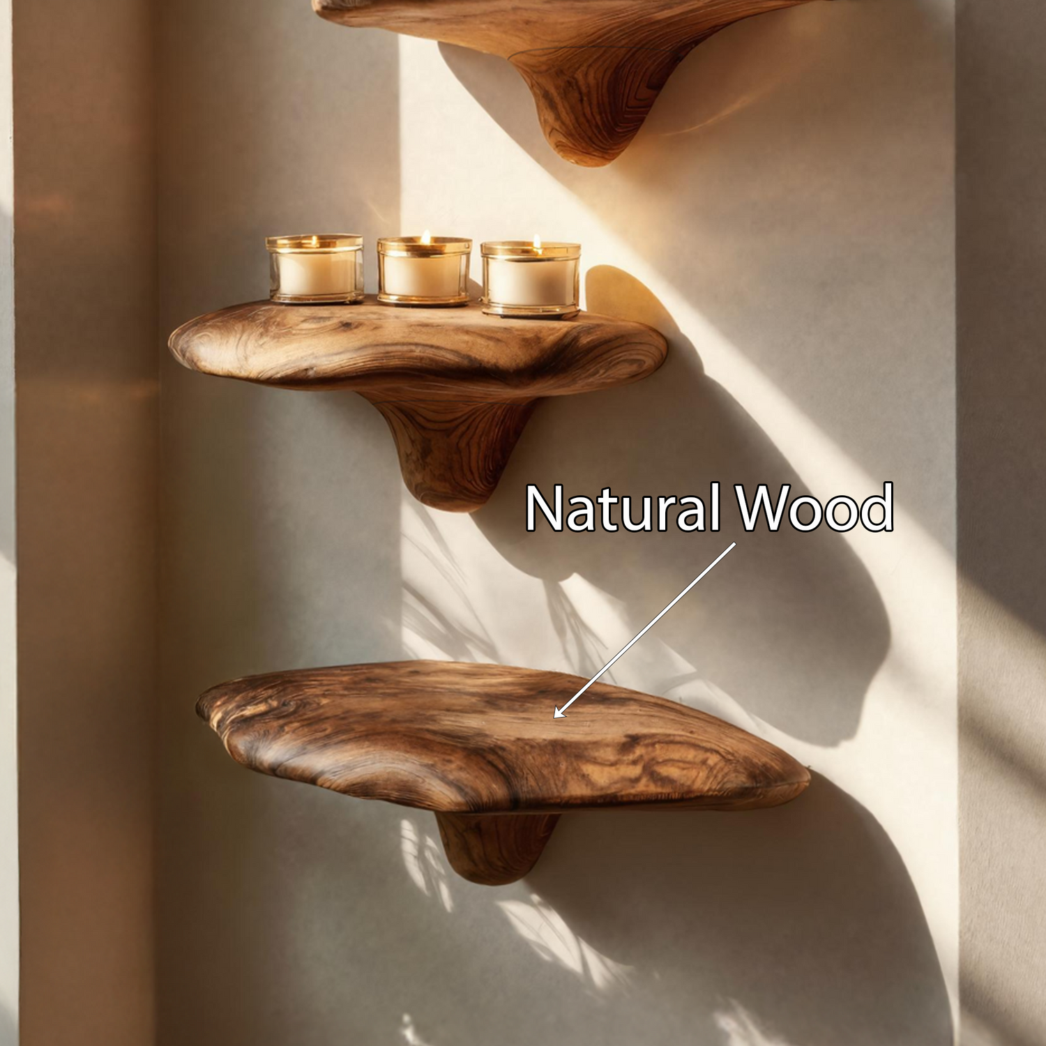 Handcrafted Live Edge Mushroom Shelf For Unique Entryway Design