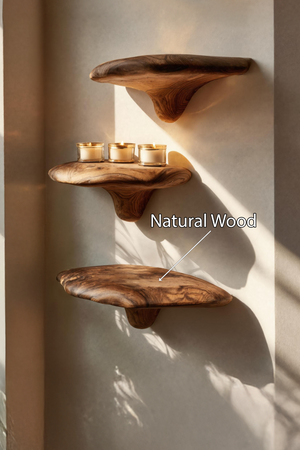 Handcrafted Live Edge Mushroom Shelf For Unique Entryway Design