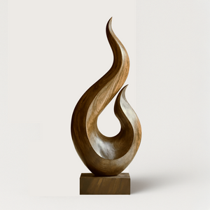 Handcrafted Abstract Wood Statue For Home Accent