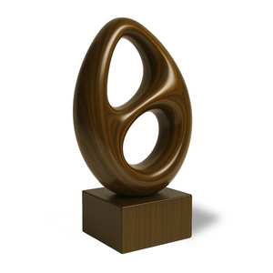 Farmhouse Abstract Wood Garden Sculpture For Yard Decor