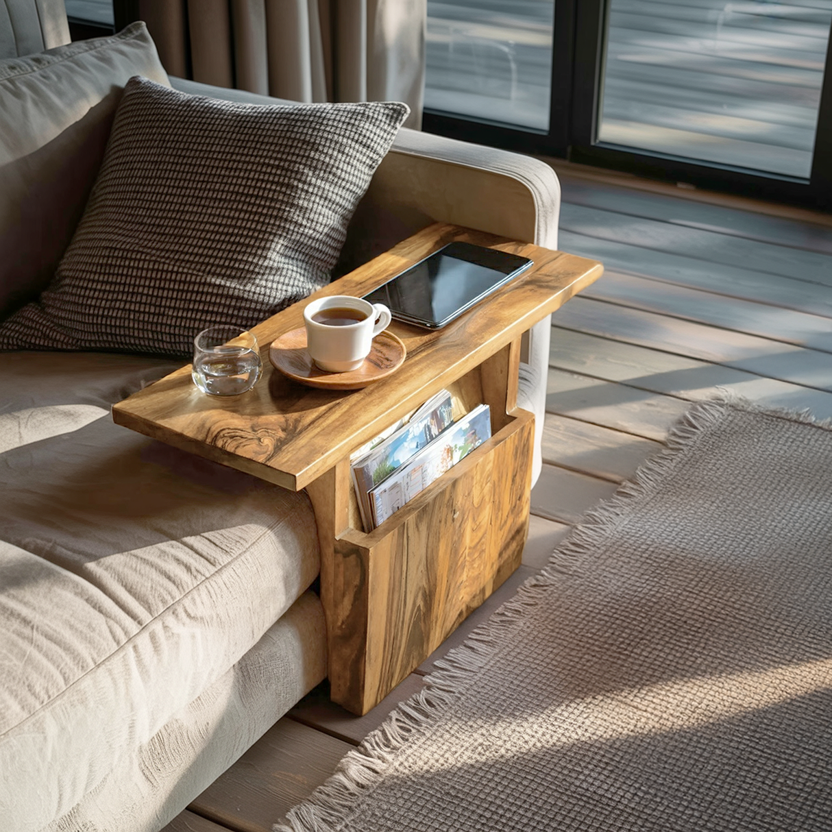 Modern Live Edge Armrest For Elegant Living Room