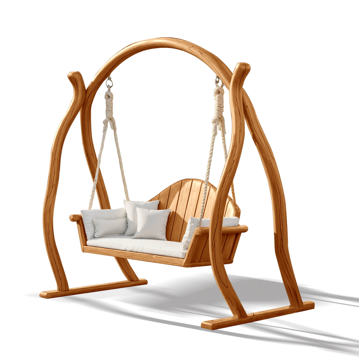 Curved Frame Garden Swing Bench For Outdoor Relaxation