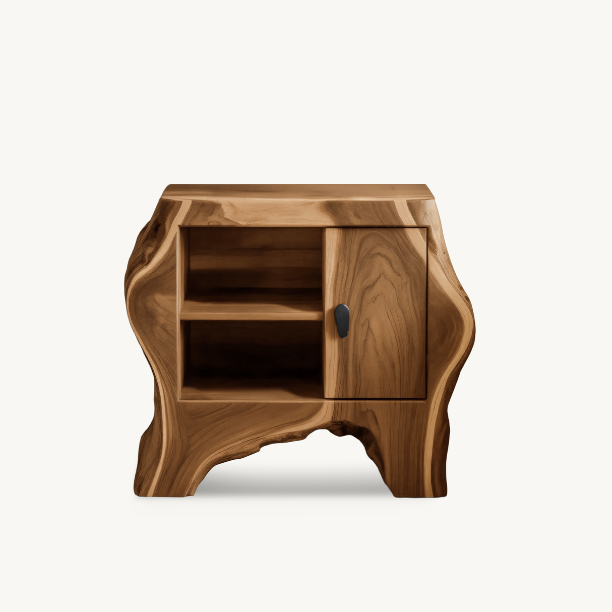 Organic Rustic Nightstand With Storage Cabinet For Bedroom Corner And Interior