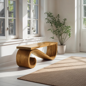 Organic Sculptural Bench For Entryway Or Living Room