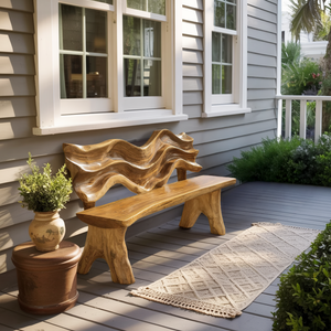 Rustic Live Edge Bench For Entryway Accent Seating