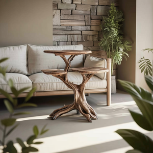 Farmhouse Solid Wood End Table For Living Room Space