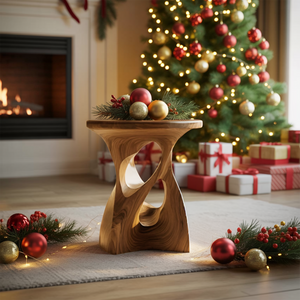 Sculptural Curved Side Table For Holiday Decoration