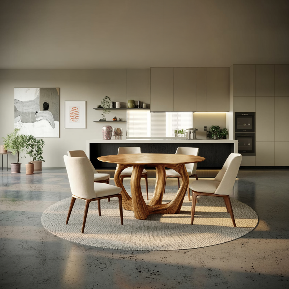 Elegant Round Dining Table For Minimalist Modern Interior