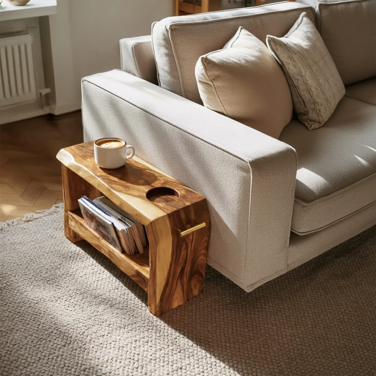 Mid Century Wooden Side Table For Living Room Decor