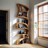 Modern Bookshelf With Curved Design For Study