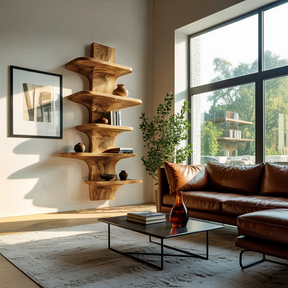 Modern Wooden Floating Bookshelf For Minimalist Home Decor