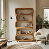 Handcrafted Bookshelf With Open Shelving Unit For Living Room