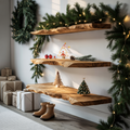 Handcrafted Wooden Floating Shelf For Stylish Christmas Bedroom Decor