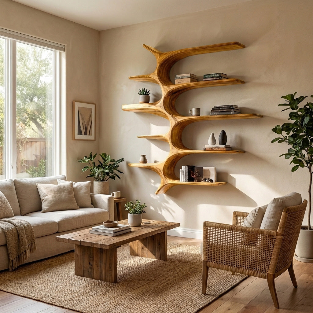 Minimalist Wooden Wall Mounted Shelf For Home Decor