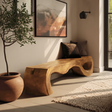 Organic Sculptural Bench For Entryway Or Living Room