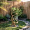 Organic Tree Branch Plant Stand For Garden And Patio Use