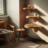 Farmhouse Wooden Mushroom Shelf For Cozy Bedroom And Entryway Design
