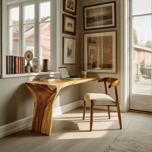 Handcrafted Live Edge Wood Desk For Home Studio Setup