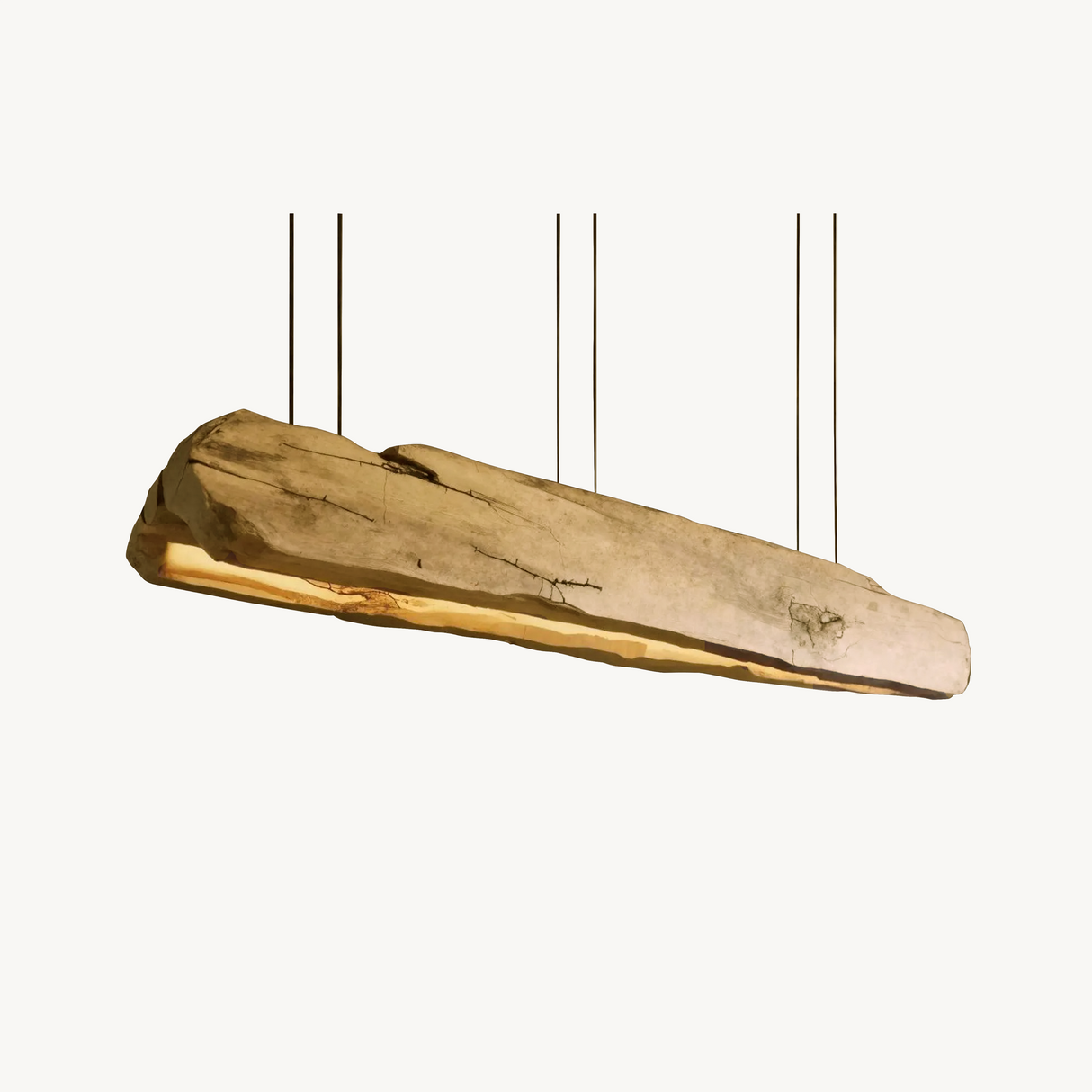 Rustic Log Beam Pendant Lighting For Kitchen Island
