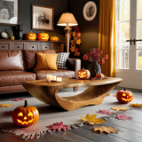 Farmhouse Live Edge Coffee Table Entryway Design Rustic Halloween