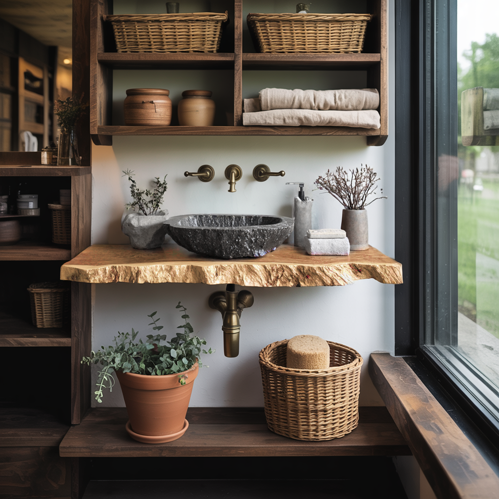 Farmhouse Bathroom Shelf Organizer For Small Bathrooms