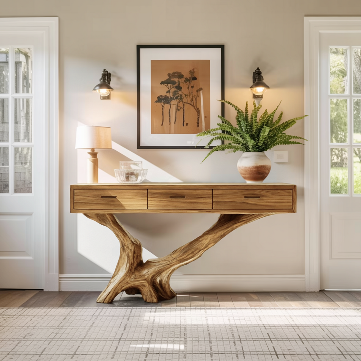 Handcrafted Live Edge Entryway Table For Living Room Modern Farmhouse
