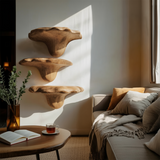 Mid Century Wooden Mushroom Shelf For Living Room And Bedroom Decor