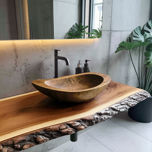 Solid Wood Sink For Bathroom Vanity Rustic Farmhouse Style