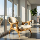 Minimalist Wooden Lounge Chair For Living Room Interior