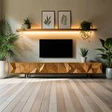 Mid Century Wooden TV Console For Entryway Decor