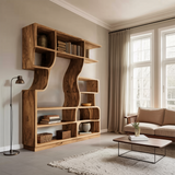 Artisan Carved Bookshelf For Modern Interior